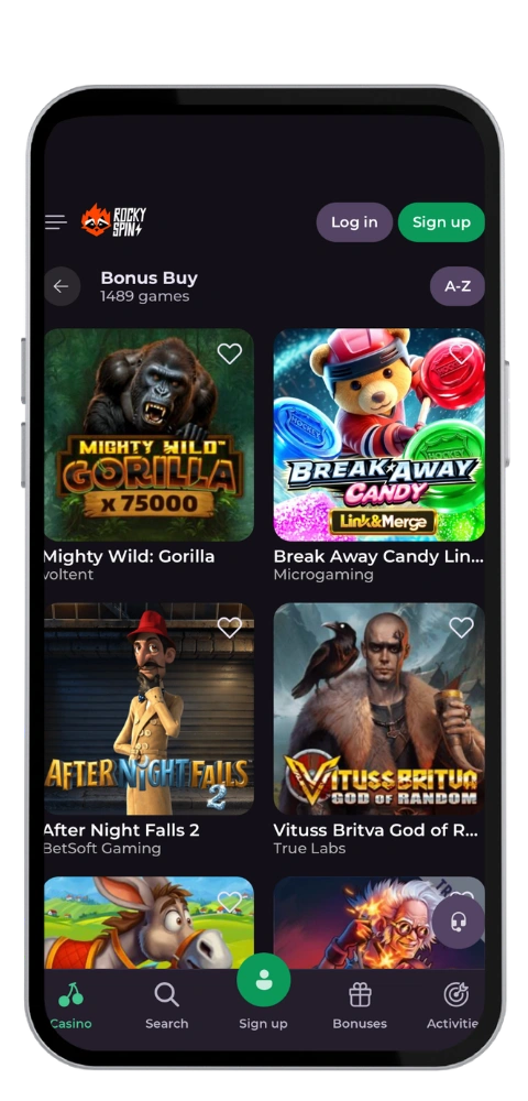RockySpin kasino app